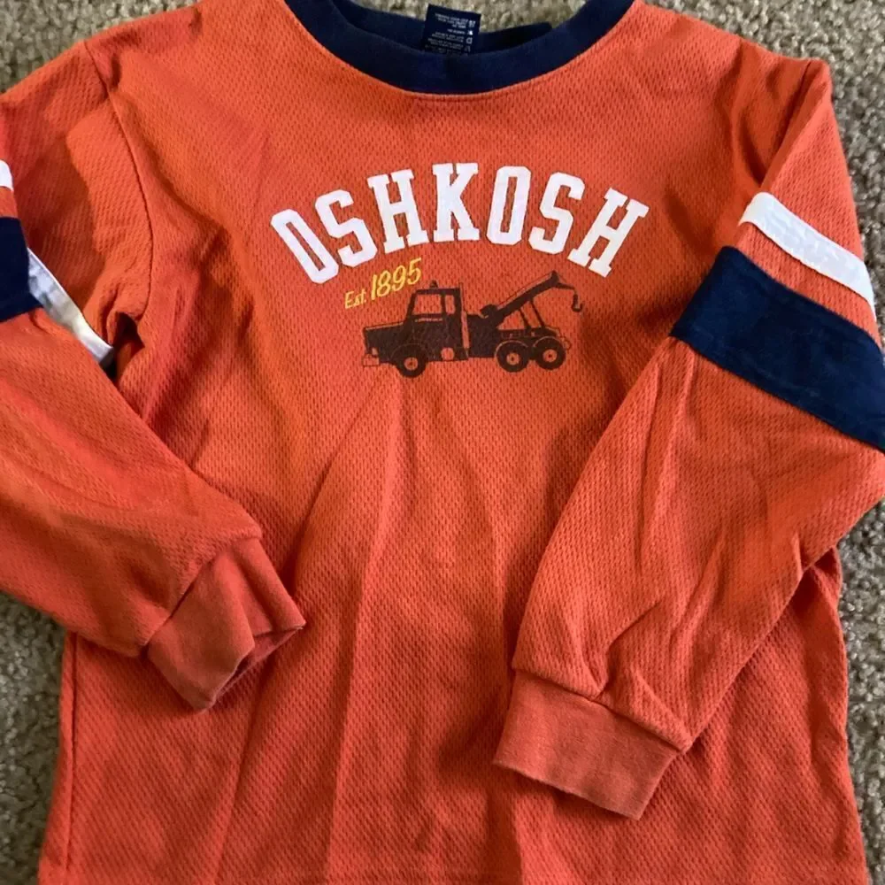Boys Vintage OshKosh Orange Long Sleeve Tshirt